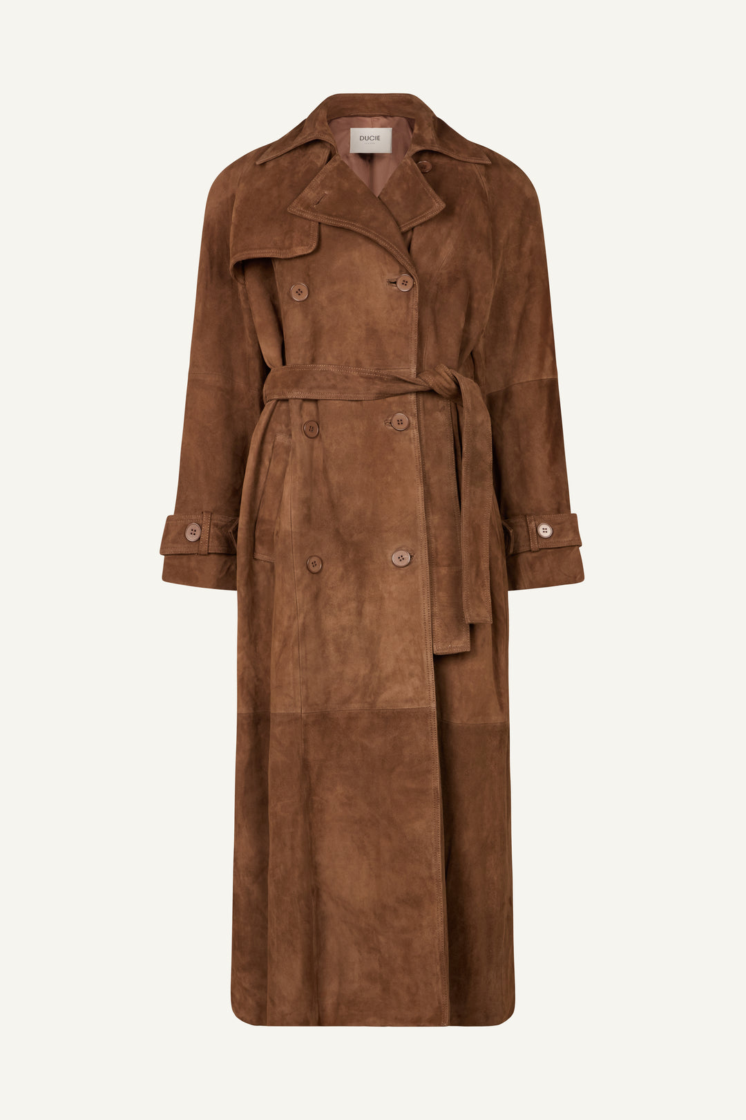 Aya & Elen | Suede Trench Coat - Mocha